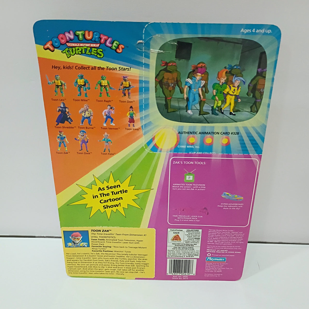 Donald　NT62234 Zak TMNT Playmates Toon Turtles ! Free USA Shipping! – Hasttel Toy