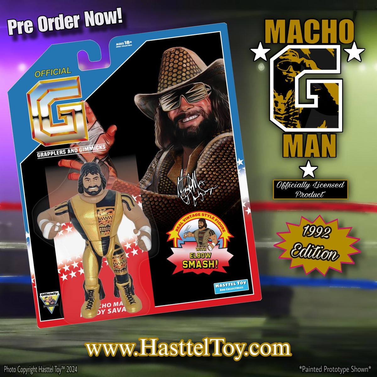 Macho Man Randy Savage '92 Vintage Style Figure Free USA Shipping
