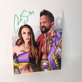 Art Print Autographed By Matt Cardona & Chelsea Green With Built In COA IN STOCK! Free USA Shipping!
